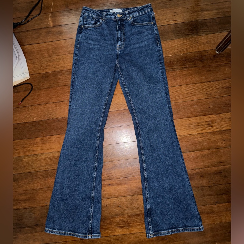 ZARA High Rise Flare Boot Cut Jeans